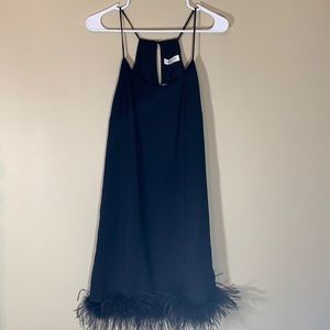 Sugar+Lips Dress with Ostrich Hair Trim Size L